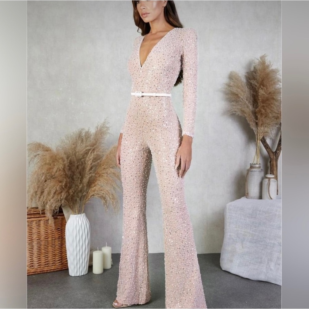 Nadine Merabi Eliza White Jumpsuit